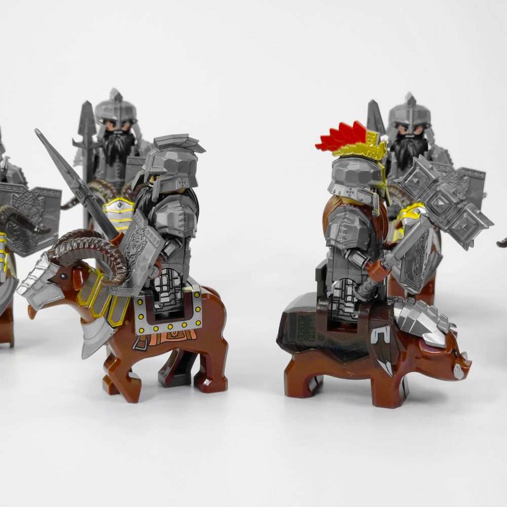 Lord the Rings Iron Hill Dwarves with Boars and Goat Mounts Minifigure Set 12pcs - Image 4