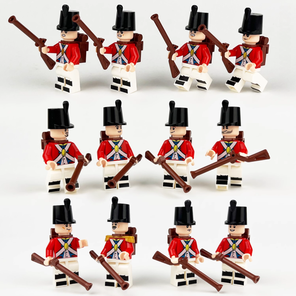 Napoleonic British Red Coats Minifigure Set of 12pcs