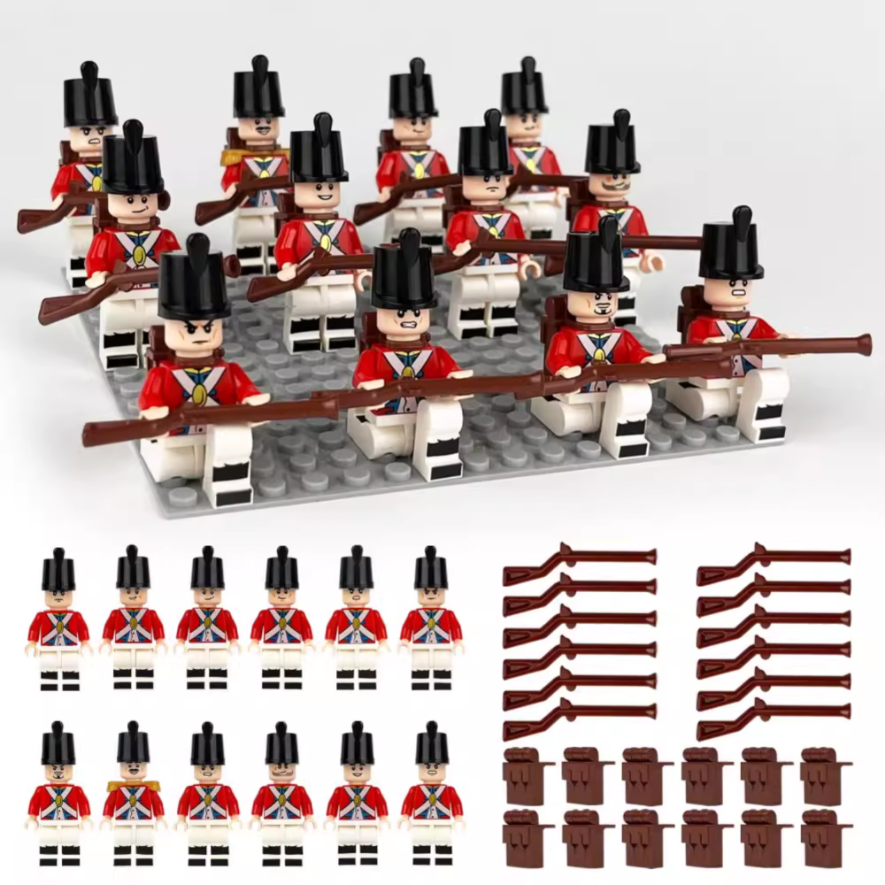 Napoleonic British Red Coats Minifigure Set of 12pcs - Image 3