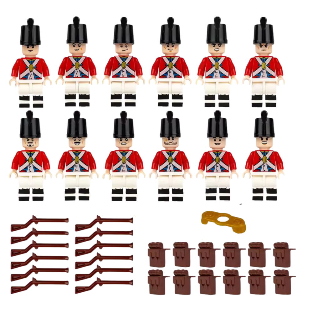 Napoleonic British Red Coats Minifigure Set of 12pcs - Image 4