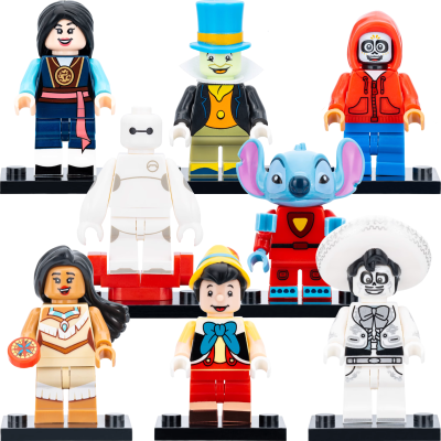 Animated Movie Character Minifigure Set – Mulan, Stitch, Pocahontas, Pinocchio & More