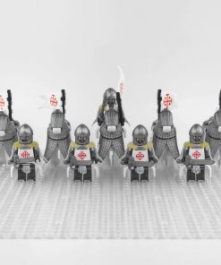 crusades-mounted-holy-sepulchre-knights-armored-warhorse-minifigure-set-of-10pcs-with-assortment-of