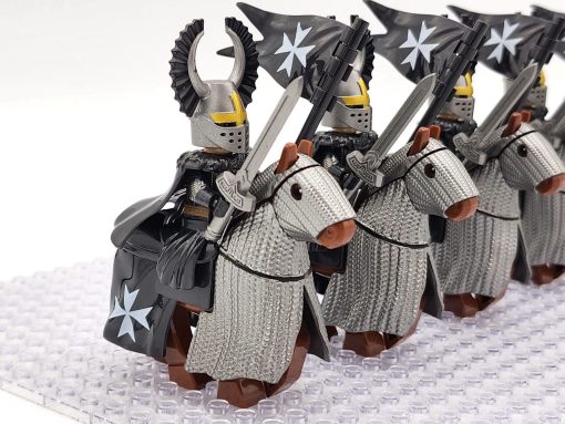 crusades-mounted-knights-hospitallers-armored-warhorse-minifigure-set-of-10pcs-with-assortment-of