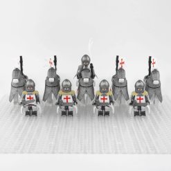 crusades-mounted-knights-templars-armored-warhorse-minifigure-set-of-10pcs-with-assortment-of