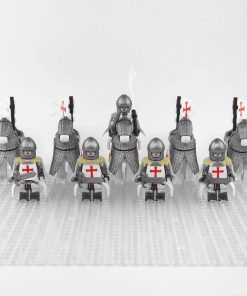 crusades-mounted-knights-templars-armored-warhorse-minifigure-set-of-10pcs-with-assortment-of
