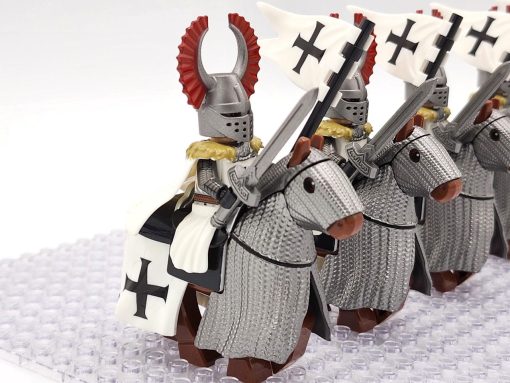 crusades-mounted-teutonic-knights-armored-warhorse-minifigure-set-of-10pcs-with-assortment-of