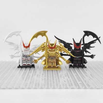 Batman Hellbat Heavy Armour White Black Gold Minifigure Set 3pcs