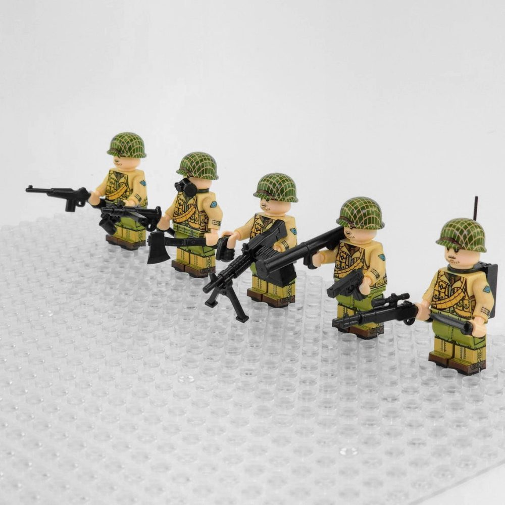 WW2 USA Military Soldiers Minifigure Set of 5pcs - Image 3