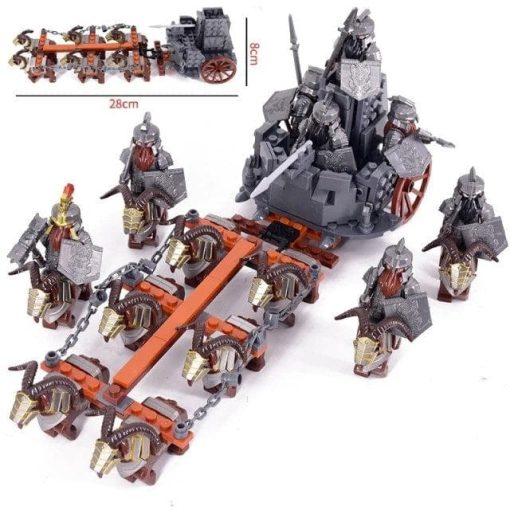 Lord the Rings Dain II Ironfoot Iron Hill Dwarves Chariot Minifigure Building Set - Image 6