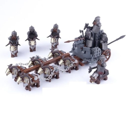 Lord the Rings Dain II Ironfoot Iron Hill Dwarves Chariot Minifigure Building Set - Image 7