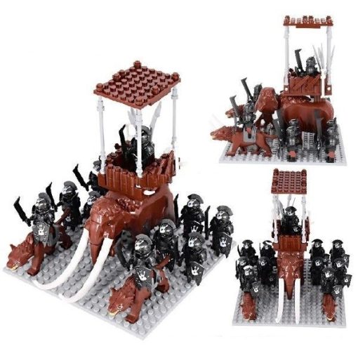 Lord the Rings Mumakil, Orcs/Uruk-Hai and Warg Rider Minifigure Set - Image 5