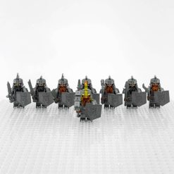 Lord the Rings Dwarves Army Minifigure Set 8pcs Including Weapons & Accessories (Dáin Ironfoot Dwarves)