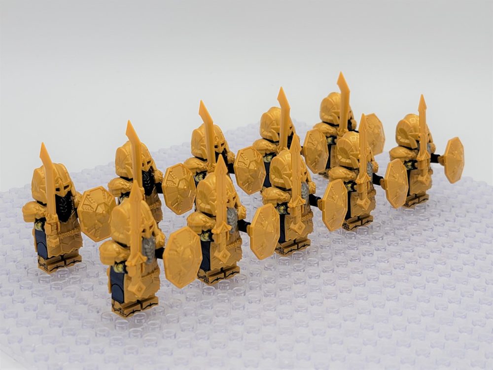Lord the Rings Erebor Dwarves Gold Armour Minifigure Set 10pcs - Image 2