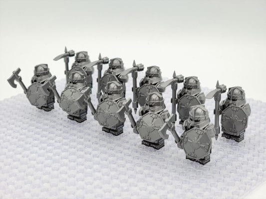 Lord the Rings Erebor Dwarves Silver Armour Minifigure Set 10pcs - Image 3