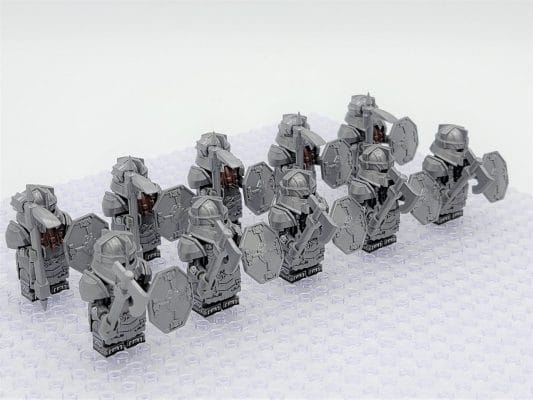 Lord the Rings Erebor Dwarves Silver Armour Minifigure Set 10pcs - Image 2