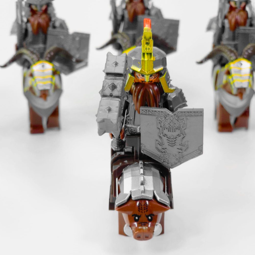 Lord the Rings Iron Hill Dwarves with Boars and Goat Mounts Minifigure Set 12pcs - Image 8