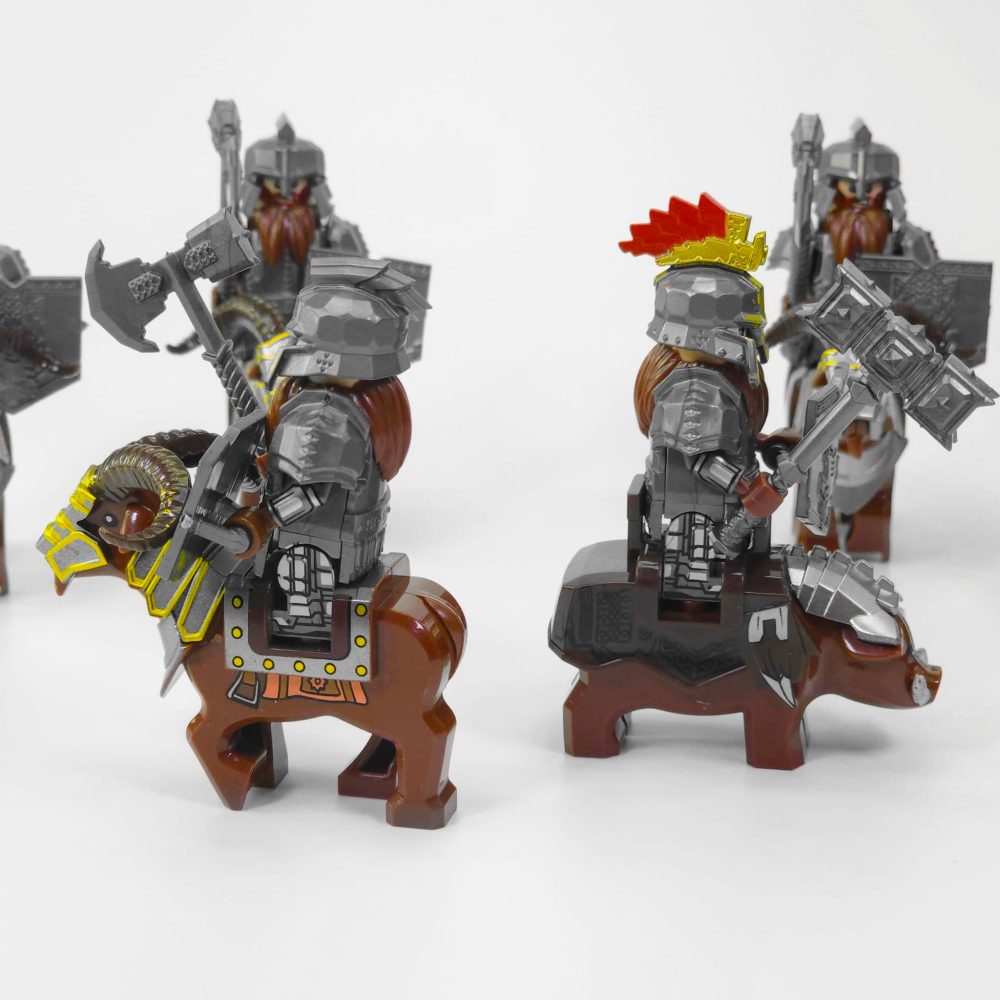 Lord the Rings Iron Hill Dwarves with Boars and Goat Mounts Minifigure Set 12pcs - Image 5