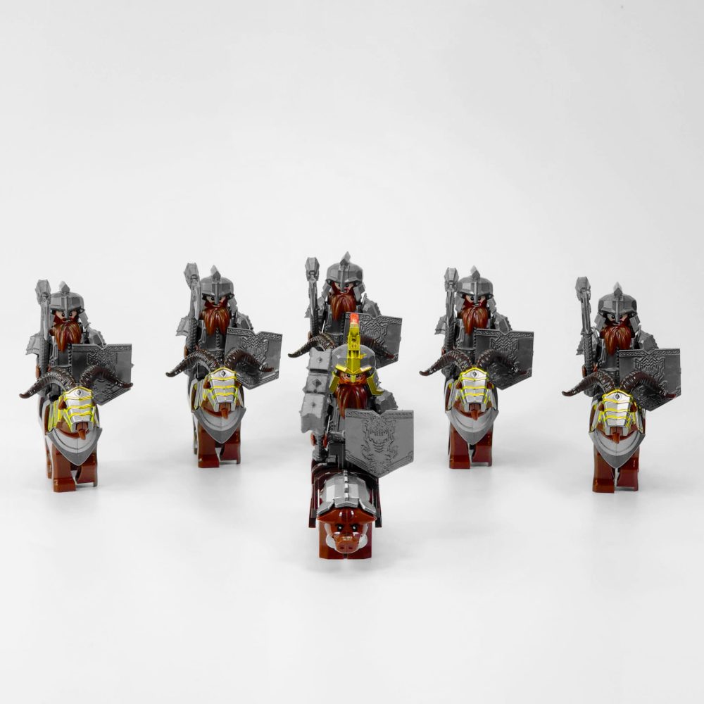 Lord the Rings Iron Hill Dwarves with Boars and Goat Mounts Minifigure Set 12pcs - Image 3