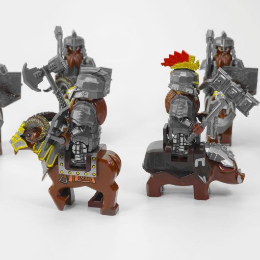 Lord the Rings Iron Hill Dwarves with Boars and Goat Mounts Minifigure Set 12pcs - Image 5