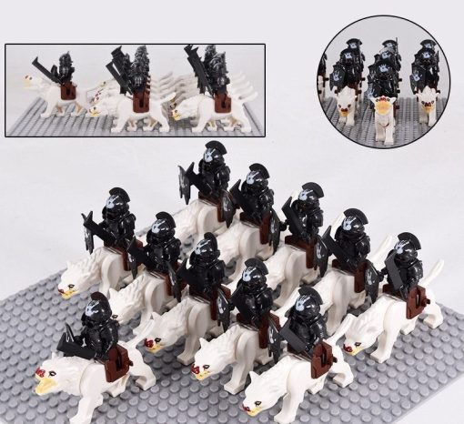 Lord the Rings Uruk-Hai Warg Rider Minifigure Set 22pcs - Image 2