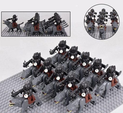 Lord the Rings Uruk-Hai Warg Rider Minifigure Set 22pcs - Image 4