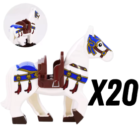 20 White with Brown Saddle