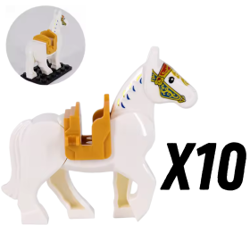 10 White with Yellow Saddle