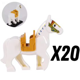 20 White with Yellow Saddle
