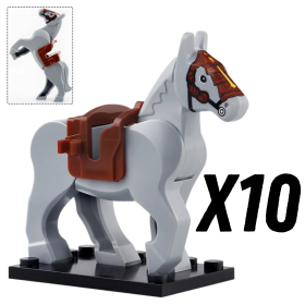 10 Grey with Brown Saddle