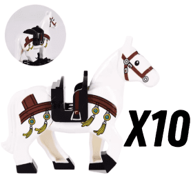 10 White with Black Saddle
