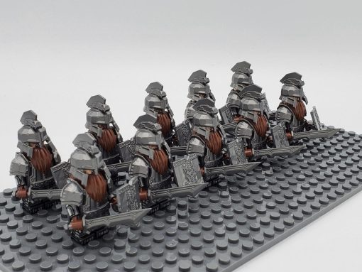 Lord the Rings Iron Hill Dwarves Long Swords Minifigure Set 10pcs - Image 2