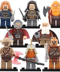 Lord the Rings The Hobbit Dain, Fili, Kili Minifigures Set 8pcs