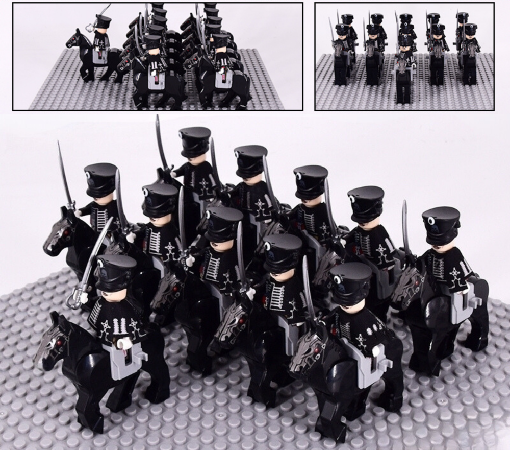 napoleonic-wars-prussian-skeleton-hussars-cavalry-minifigure-set