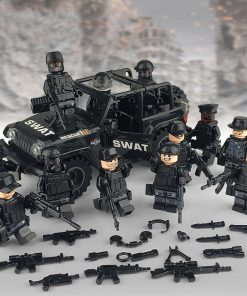 Swat Team & Jeep MOC Minifigures Set